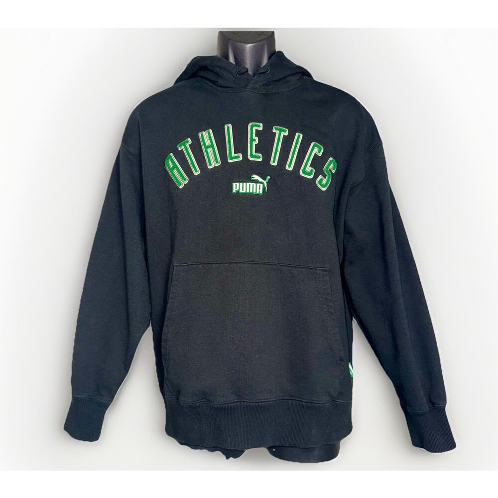 Puma The NeverWorn Hoodie SM Black Embroidery Green 3D Patch Heavy Reverse Weave